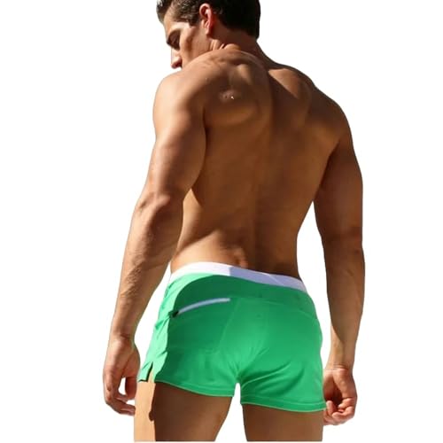 GLYLFQZJ Badehose Herren Sommer Badebekleidung Männer Slim Fit Badeanzug Boy Schwimmanzüge Boxer Shorts Schwimmstämme Schwimmstrandbekleidung-Hellgrün-S von GLYLFQZJ