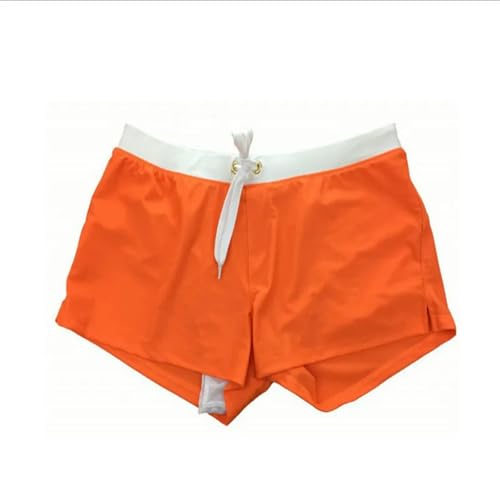 GLYLFQZJ Badehose Herren Sommer Badebekleidung Männer Slim Fit Badeanzug Boy Schwimmanzüge Boxer Shorts Schwimmstämme Schwimmstrandbekleidung-Orange-XL von GLYLFQZJ