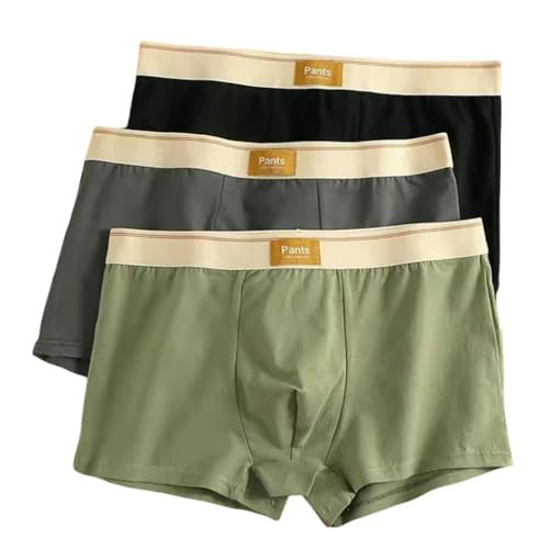 GLYLFQZJ Boxershorts Herren 3Pcs Männer Höschen Baumwoll Boxershorts Mann Unterwäsche Herren Boxer Atmungsaktiv U Konvexe Männliche Unterhosen Trunks-E-7Xl 110-120 Kg von GLYLFQZJ