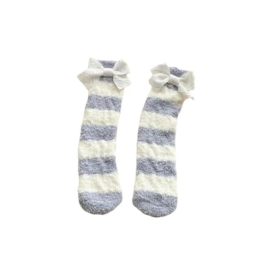 GLYLFQZJ Damensocken Frauen Winter Warme Fuzzy Socken Dicke Thermische Feste Weiche Flauschige Socken Nette Mode Slipper Home Floor Schlafsocken-Blau von GLYLFQZJ