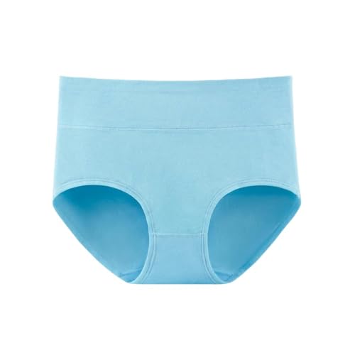 GLYLFQZJ Frauenunterwäsche 10/3Pcs Frauenhoch -Taille Unterwäsche Baumwollabdominal Plus Größe Frauen Für Komfortable Weiche Unterwäsche 4Xl/5Xl-Sky Blue-XL（56-65Kg）-1 Set von GLYLFQZJ