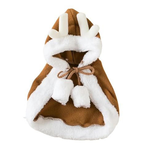 GLYLFQZJ Hundekleidung Haustier Christmas Welpe Kleidung Herbst Winter Warmer Umhang Katze Fashion Wollhochfeuchtigkeit Kleiner Hund Süße Jacke Welpe Kostüm Pudel-Elch-M （Innerhalb Von 5 Kg） von GLYLFQZJ