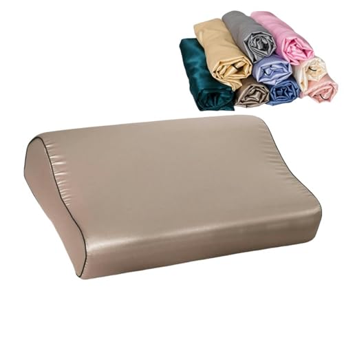 GLYLFQZJ Kissenbezug Aus Seide 1 Set Satin Kissenbezug 30 Cmx50 Cm/40Cmx60Cm Reine Farbe Bequeme Satin -Speicherschaumkissenabdeckung-4-40X60 cm von GLYLFQZJ