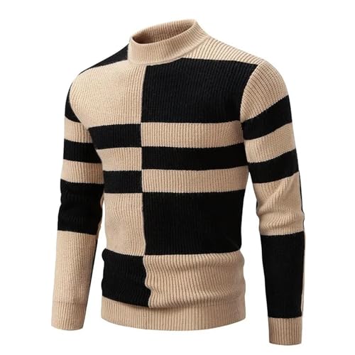 GLYLFQZJ Pullover Herren 5 Styles Herbst- Und Winter -Herren -Herrenpullover Mit Schafe Fleece Sweaters Modepullover Gestrickt-E-Khaki-M von GLYLFQZJ