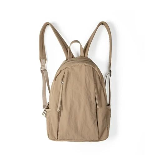 GLYLFQZJ Rucksack Casual Nylon -Rucksack Großer Kapazität Voller Farb -Reise -Rucksack Leichter Weicher Umhängetasche-Khaki von GLYLFQZJ