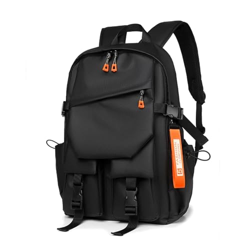 GLYLFQZJ Rucksack Herren-Rucksack 15.6 Laptop-Rucksack Mit Hoher Kapazität wasserdichte Reisetasche Fashion School Rucksäcke Für Männer-Black von GLYLFQZJ