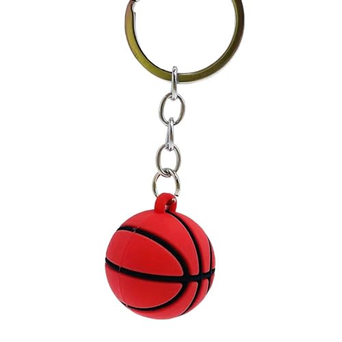 GLYLFQZJ Schlüsselanhänger 2-Pcs Silikon Fußball Basketball Schlüsselanhänger Kreative Volleyball Tennis Rugby Schlüsselanhänger Tasche Autoschlüssel Anhänger Zubehör-Basketball von GLYLFQZJ