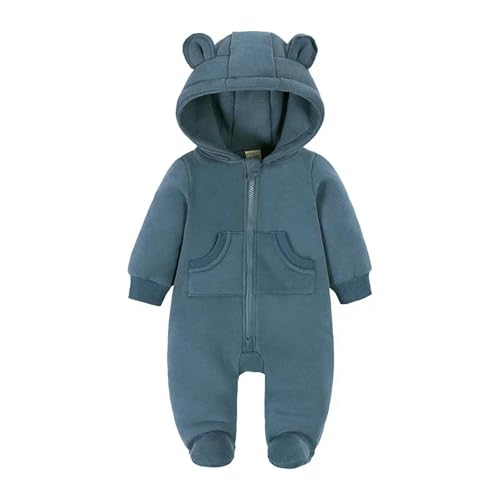 GLYLFQZJ Schneeanzug-Overall Für Kleinkinder Neugeborenes Baby Winter Warmer Strampler Massiver Taschenhaus Dicke Kleider 0-24M Kind Jungen Mädchen Outfits Bodysuit-1-9-12 M (80) von GLYLFQZJ