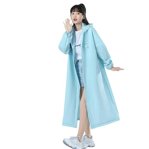 GLYLFQZJ Wasserdichter Poncho Für Erwachsene 1Pc Eva Unisex Regenmantel Erwachsene Regenmantel Kapuze Dicke Männer Camping Frauen Wasserdicht Wasserdicht Lange Regenmantel-Blau von GLYLFQZJ