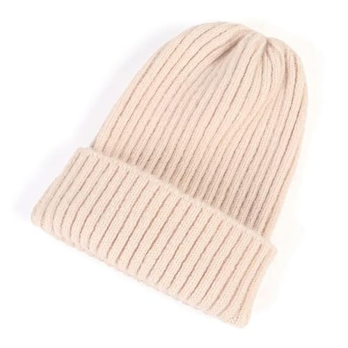 GLYLFQZJ Wintermützen Für Herren Winter Strickmütze Frauen Beanie Herbst Warme Weiche Trendy Art Beanies Schädel Hüte Mädchen Mütze Mütze Damen Mütze-11-Beige-Elastizität 56-60Cm von GLYLFQZJ