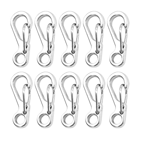 GMBYLBY 10 Stück Aluminiumlegierung Schlüsselanhänger Karabinerverschluss Outdoor Paracords Karabiner Clip Für Camping Reisen Wandern Schlüsselanhänger von GMBYLBY