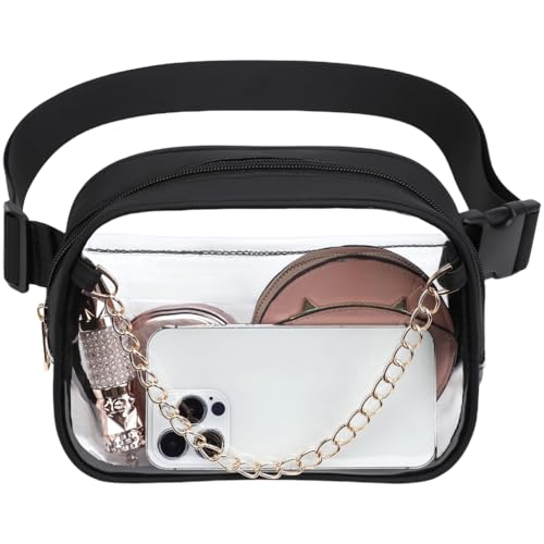GMBYLBY Stadion-zugelassene Gürteltasche, wasserdicht, Umhängetasche, transparent, Brusttasche, Hüfttasche, Sporttasche, lässige Hüfttasche, Handytasche, Schwarz GMBYLBY Stadion-zugelassene Gürteltasche, wasserdicht, Umhängetasche, transparent, Brusttasche, Hüfttasche, Sporttasche, lässige Hüfttasche, Handytasche, Schwarz von GMBYLBY