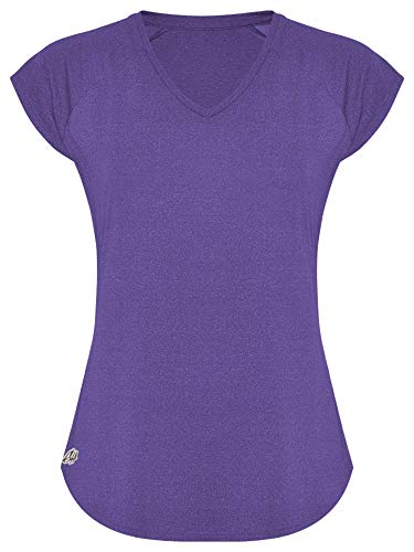 GO HEAVY Damen Fitness Funktions Sport T-Shirt Laufshirt Kurzarm Schnelltrocknend Yoga Sportoberteil | Mauve L von GO HEAVY