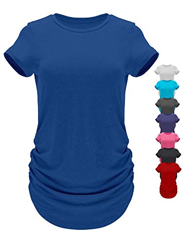GO HEAVY Damen Multifunktions Yoga Running T-Shirt Kurzärmlig Zumba Sportshirt Schnelltrocknend Blau L von GO HEAVY