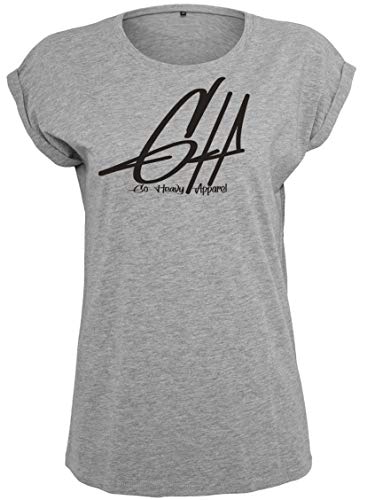 GO HEAVY Oversize Frauen Fitness Work-Out T-Shirt | Kurzarm Yoga Gym Sportshirt | Aufdruck Graphic | Grau XS GO HEAVY Oversize Frauen Fitness Work-Out T-Shirt | Kurzarm Yoga Gym Sportshirt | Aufdruck Graphic | Grau XS von GO HEAVY