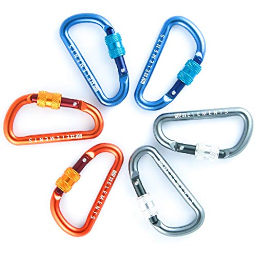 GO!elements Karabiner Schlüsselanhänger - Micro 6 - Mini Karabinerhaken klein mit Schraubverschluss, Farbe:Multi von GO!elements