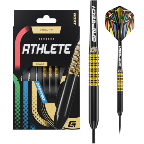 GOAT - Athlete Gelb Messing Steeldarts 12 G, inkl. 3 Barrels, 3 Flights & 3 Shafts GOAT - Athlete Gelb Messing Steeldarts 12 G, inkl. 3 Barrels, 3 Flights & 3 Shafts von GOAT