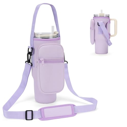 GOEWY Wasserflaschen-Tragetasche für Stanley 850 ml Becher mit Handyfach, Wasserflaschenhalter mit Gurt, Neopren-Wasserflaschen-Tasche für Stanley Cup-Zubehör von GOEWY