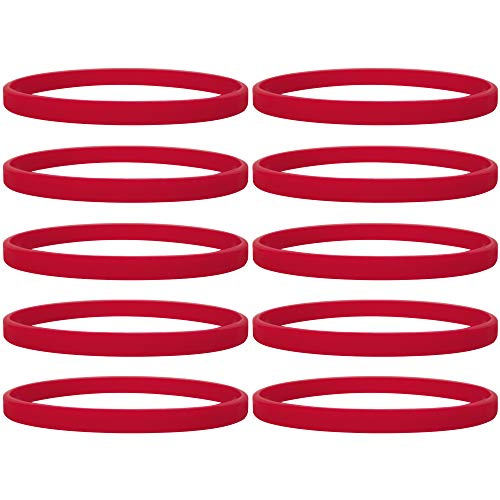100 Stück Silikon Jelly Armbänder für Jugendliche, Gummi Armreifen, Partyzubehör- Rot von GOGO