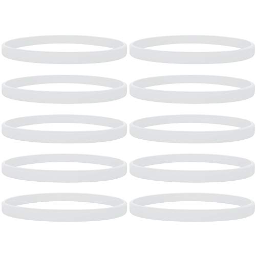 GOGO 100 Pcs Thin Silicone Wristbands for Adults, 1/5" Wide Rubber Bracelets - White von GOGO