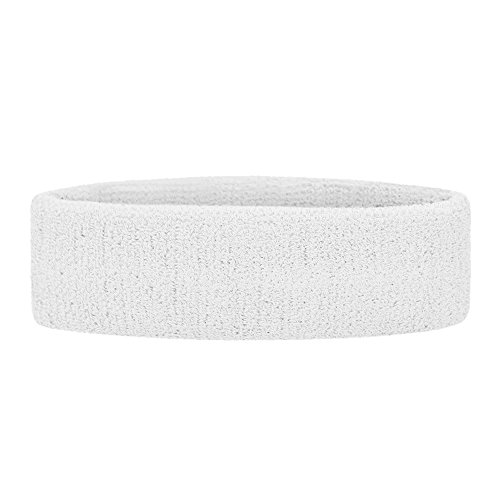 GOGO 1 x Sport Stirnband Schweißband Unisex Headband für Joggen, Laufen, Tennis- Weiß von GOGO