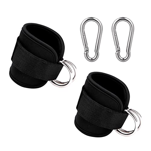 2 Stück Ankle Straps, Fußschlaufen Kabelzug mit Karabiners, D-Ringen Fußmanschetten, für Fitness Training am Kabelzug von GOIEHIR