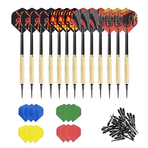 GOIEHIR 12 Stück Dartpfeile mit Kunststoffspitze, Dart Pfeile Set mit 24 zusätzlichen Flights 8 Motive, 100 Kunststoff Dartspitzen Zum Austauschen GOIEHIR 12 Stück Dartpfeile mit Kunststoffspitze, Dart Pfeile Set mit 24 zusätzlichen Flights 8 Motive, 100 Kunststoff Dartspitzen Zum Austauschen von GOIEHIR