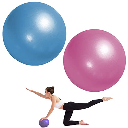 GOIEHIR Pilates Ball, Gymnastikball Klein, Gleichgewichtstraining, für Yoga, Aerobic, Rosa und Blau, 2 Stück, 25 cm von GOIEHIR