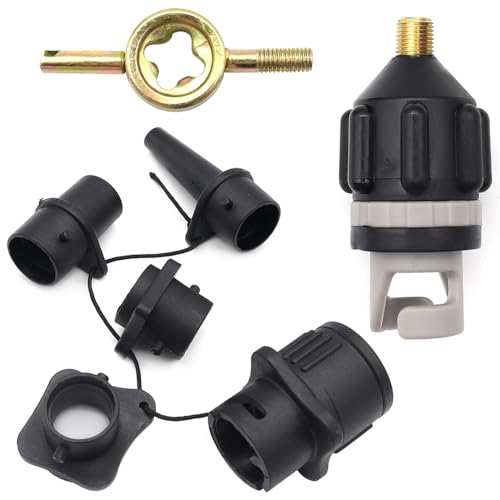 GOIYZTTR SUP Ventil Adapter Aufblasbarer Adapter mit 4 Stück Gasdüse Inflatable Sup Pumpe Adapter für Schlauchboote, Stand Up Paddle Board, Aufblasbarer Bett GOIYZTTR SUP Ventil Adapter Aufblasbarer Adapter mit 4 Stück Gasdüse Inflatable Sup Pumpe Adapter für Schlauchboote, Stand Up Paddle Board, Aufblasbarer Bett von GOIYZTTR
