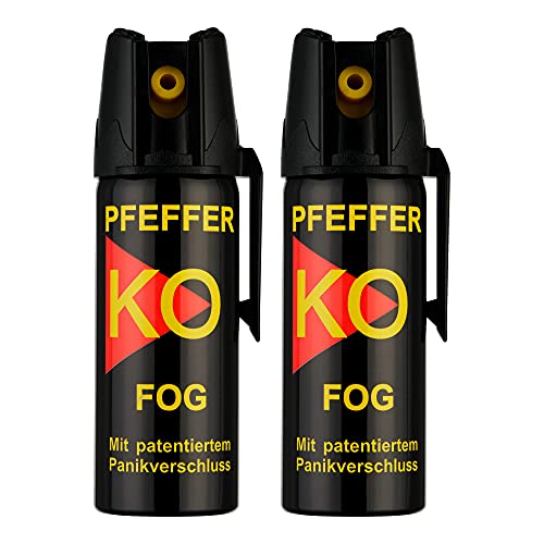 KO Pfefferspray Jet | Fog Verteidigungsspray | Abwehrspray Hundeabwehr | zur Selbstverteidigung | Sparset | Made in Germany (Fog 50 ML 2 STK) von GOKarli