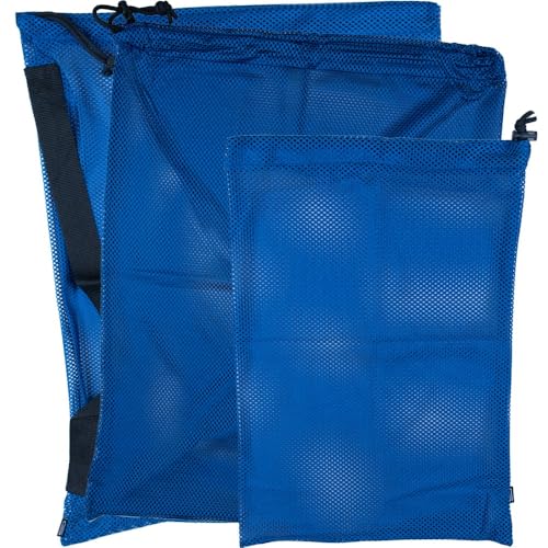 GOLBERG G Polyester-Netztasche – Wäsche, Fitnessstudio, Schulsport, Lebensmittel, Strandausflug, Jagd, Camping, atmungsaktive Reisetasche (45,7 x 61 cm mit Gurt, F.S. Marineblau) von GOLBERG G