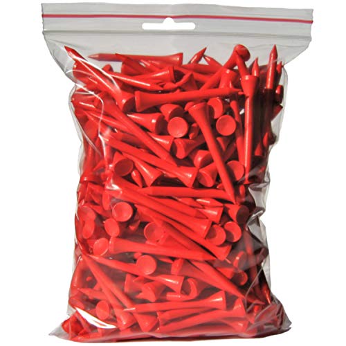 Golf TEES | 54 mm (2 1/8") | 3 x 250 Tees (= 750 Tees) | Holz | Farbe: rot von GOLF-TEES.SHOP