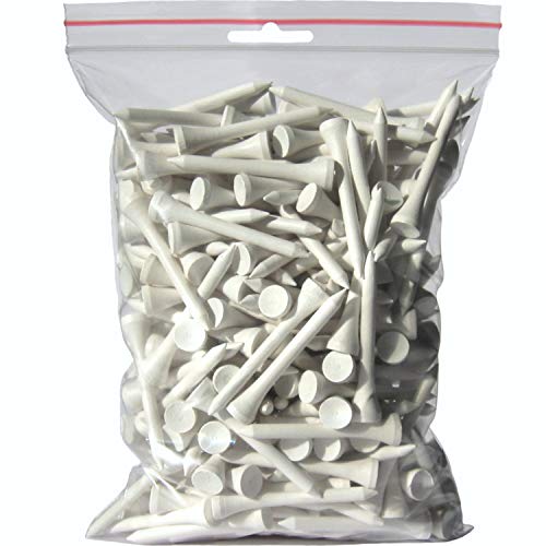 Premium Golf TEES - 54 mm (2 1/8") - 1.000 Stück - 100% Bambus - Farbe: weiß von GOLF-TEES.SHOP