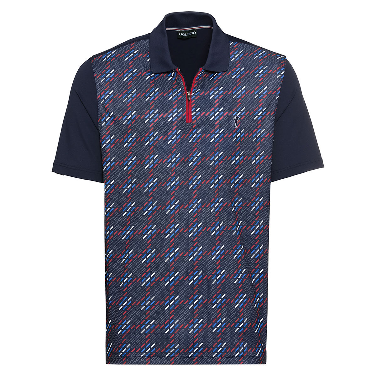 GOLFINO Men's Tab Print Golf Polo Shirt, Mens, Seven seas, Small | American Golf von GOLFINO