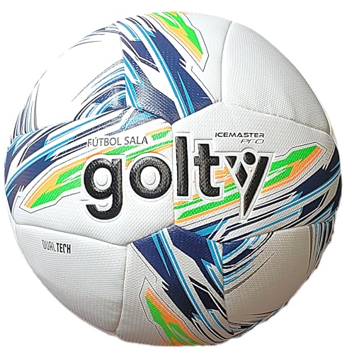 GOLTY Dual Tech Icemaster Futsal Sala Ball, Größe 4, Low Bounce Kolumbien (Blau) von GOLTY