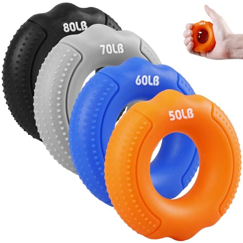 4er Set Handtrainer, Griffkrafttrainer Set Fingertrainer tragbare Silikongriffe für Unterarm und Handtraining Finger Handgrifftrainer Finger Stretcher Fingerstretcher für Arthrose Hand Finger Training von GOMETY