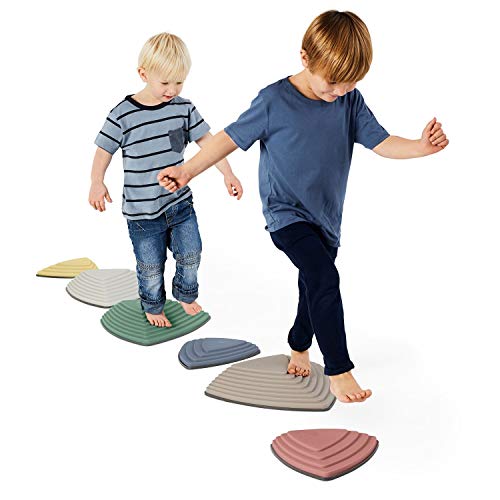 Gonge - NORDIC Flusssteine zur Förderung von Balance, Motorik & Koordination - rutschfeste Balanciersteine für Kinder & Erwachsene - 6-teiliges Stapelsteine Set für Schulen, Kitas & Therapiezentren Gonge - NORDIC Flusssteine zur Förderung von Balance, Motorik & Koordination - rutschfeste Balanciersteine für Kinder & Erwachsene - 6-teiliges Stapelsteine Set für Schulen, Kitas & Therapiezentren von Gonge