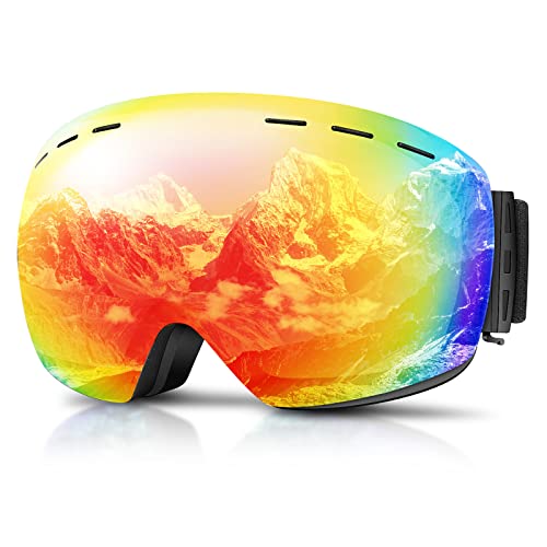 GONICVIN Magnetische Skibrillen Antibeschlag Skibrille für Herren, Damen, Brillenträger, UV Schutz Rot GONICVIN Magnetische Skibrillen Antibeschlag Skibrille für Herren, Damen, Brillenträger, UV Schutz Rot von GONICVIN