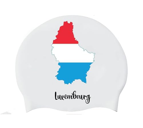 Badekappe Aus Silikon Für Damen Und Herren – Lustige Badekappe Mit Luxemburgischer Flagge, Unisex, Für Erwachsene, rutschfest, Elastisch, Wasserdicht, Bademütze Für Langes Und Kurzes Haar, Luxemburg von GONMFKM