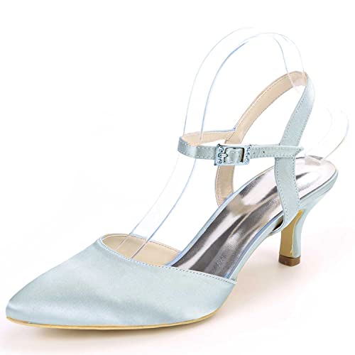 GOODIIDEA Frauen-Stiletto-Hochabsatz-Brautschuhe aus Satin mit modischen Schnallen-Details - beliebte Hochzeits- & Elegante Anlass-Sandalen von GOODIIDEA