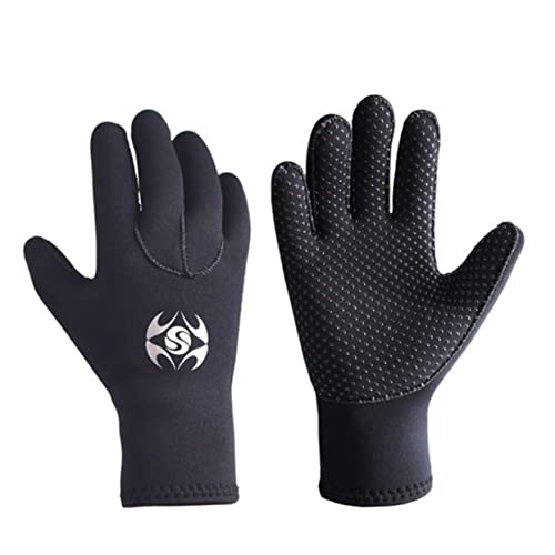 GOOHOCHY 1 Paar 3 Mm Neopren Tauchhandschuhe Für Schwimmen Und Tauchen Elastische Warme Und rutschfeste Schnorchelhandschuhe Größe M Schwarz Ideal Für Winter Und Speerfischen von GOOHOCHY