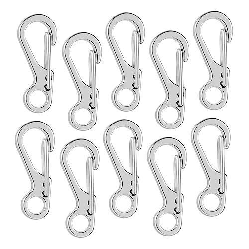 GOOHOCHY 10st Schnalle Mini-karabiner Schlüsselanhänger Für Den Außenbereich Schlüsselanhänger Gürtelclip Schwenkbare Haken Schlüsselanhänger Haken Schlüsselringe Silver Zinklegierung von GOOHOCHY