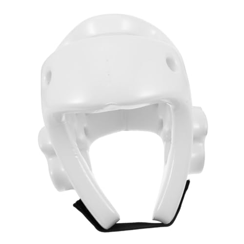 GOOHOCHY Boxkopfbedeckung Kinder Boxen Helm Kampfsport Helm Schutzhelm für Kampfsport Taekwondo-Helm Boxtraining Kopfbedeckung für boxende Männer Kopfbedeckung Wrestling-Männer Pu Weiß von GOOHOCHY