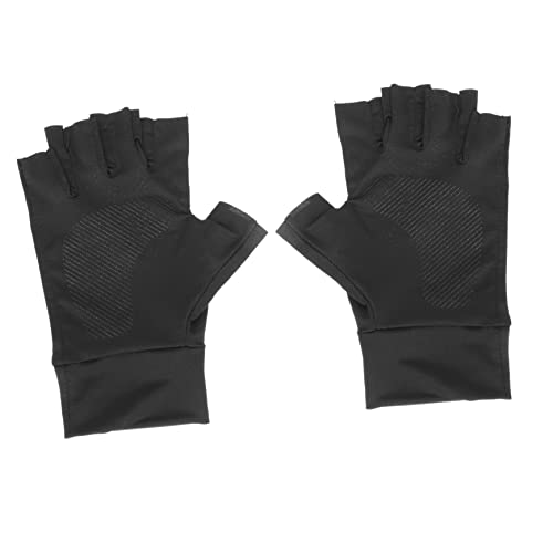 GOOHOCHY EIS Seiden Angelhandschuhe Für Damen Und Herren Atmungsaktive Sporthandschuhe Mit Sonnenschutz Rutschfester Oberfläche Halbe Finger Für Outdoor Aktivitäten Ideal Zum Angeln von GOOHOCHY