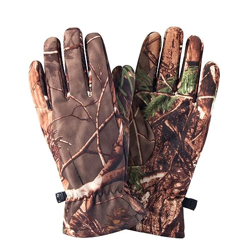 GOOHOCHY Herbst Winter Jagdhandschuhe Für Herren wasserdichte Gefütterte Camouflage Handschuhe Für Outdoor Aktivitäten Full Finger Design Ideal Für Jagd Und Camping Größe von GOOHOCHY