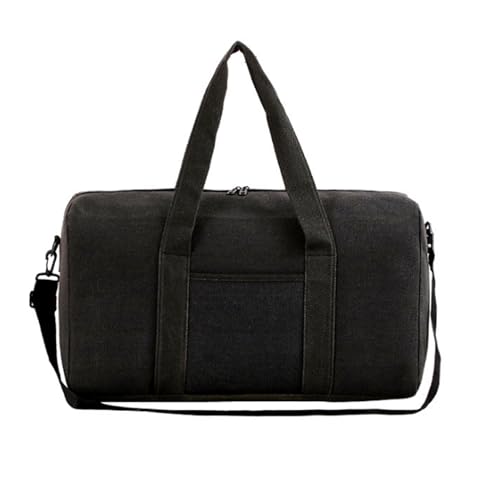 Handgepäck Tasche Sporttasche Faltbare Handgepäcktasche Aus Segeltuch, Reisetasche, Verstaubare Gepäcktasche Für Damen Und Herren Übernachtungstasche(Black) von GOOPEEG