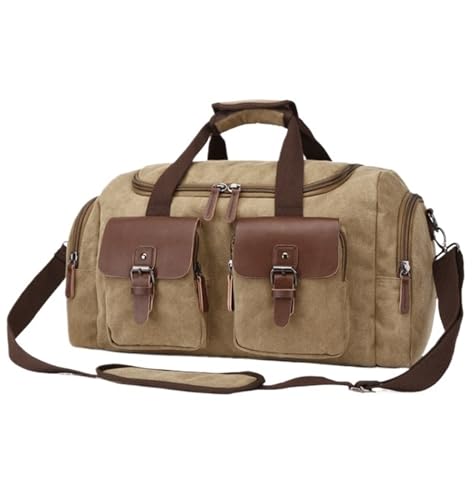 Handgepäck Tasche Sporttasche Reisetasche, Canvas Weekender-Übernachtungstasche, Vintage-Reisehandtasche, Handgepäcktasche Übernachtungstasche(B) von GOOPEEG