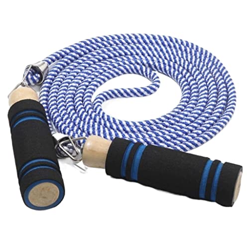 Seilspringen Sport Geflochtenes Springseil Abnehmen Übung Fitness Speed Springseil Anti-Rutsch-Holzgriff Calisthenics Equipment(Blue) von GOOPEEG