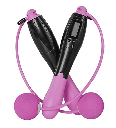 Seilspringen Sport Springseile Mit Zähler Sport Fitness Einstellbare Schnelle Geschwindigkeitszählung Sprungseilspringen Kalorien Verbrennen Calisthenics Equipment(Pink) von GOOPEEG