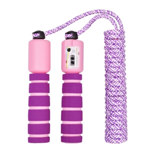 Seilspringen Sport Zählen Von Fitness-Trainingsgeräten, Verstellbare Seillänge, Springseil Calisthenics Equipment(Purple) von GOOPEEG